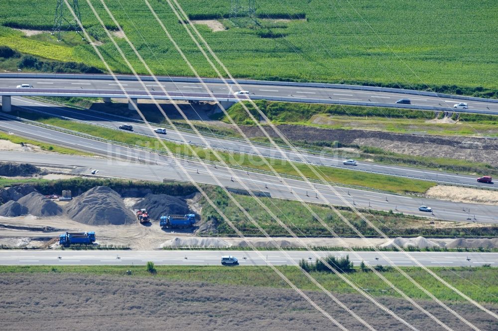 Schwanebeck aus der Vogelperspektive: Baustelle Autobahndreieck Schwanebeck bzw. Kreuz Barnim