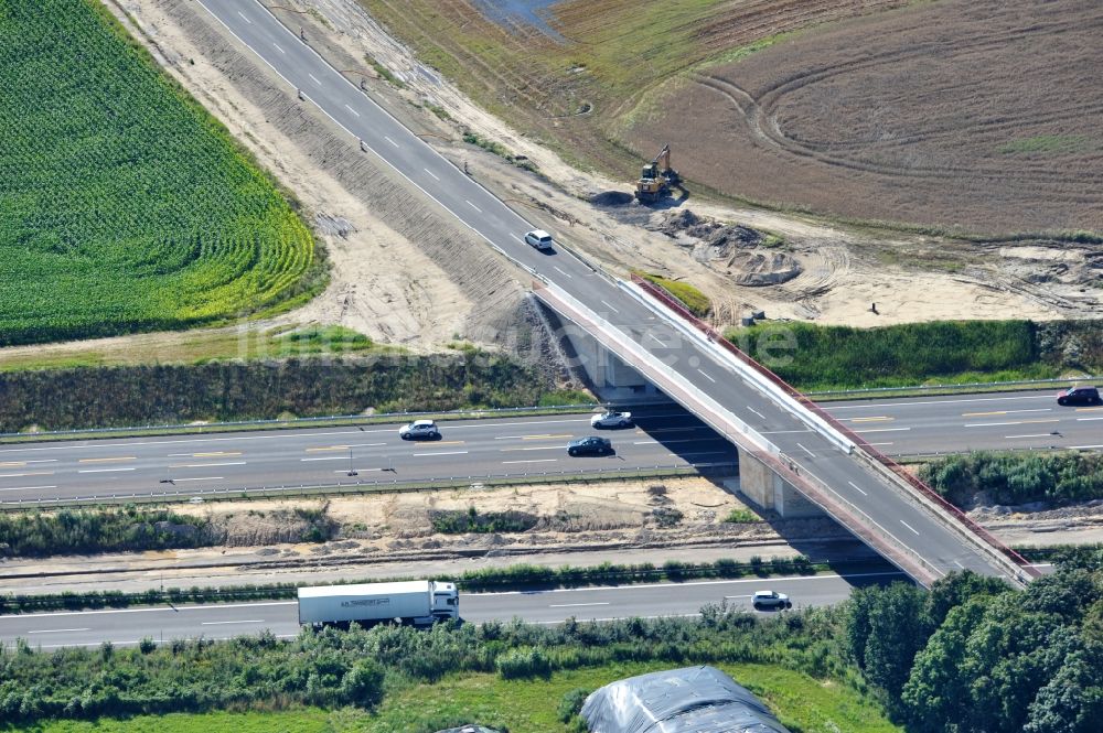 Luftaufnahme Schwanebeck - Baustelle Autobahndreieck Schwanebeck bzw. Kreuz Barnim