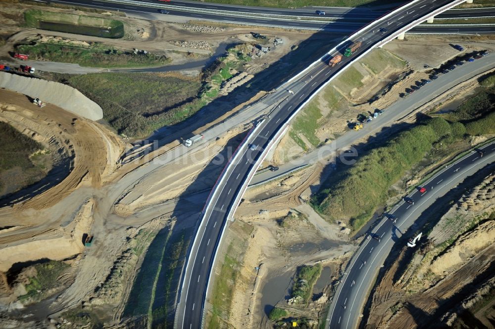 Luftbild Schwanebeck - Baustelle Autobahndreieck Schwanebeck bzw. Kreuz Barnim im Bundesland Brandenburg