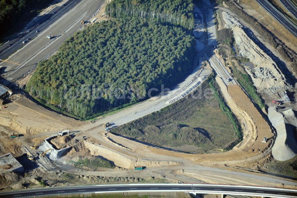 Schwanebeck von oben - Baustelle Autobahndreieck Schwanebeck bzw. Kreuz Barnim im Bundesland Brandenburg