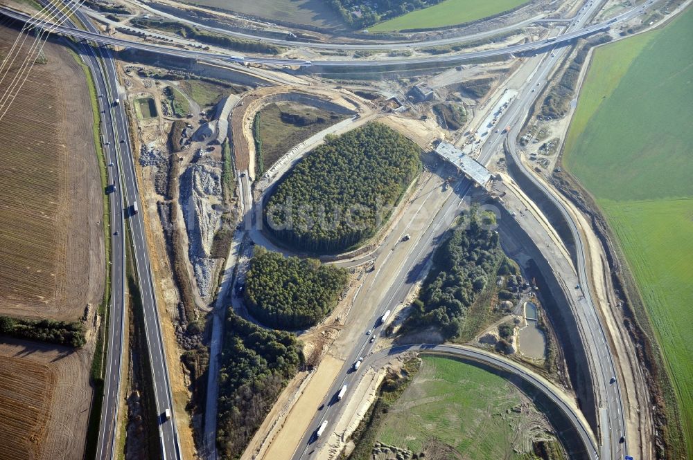 Luftbild Schwanebeck - Baustelle Autobahndreieck Schwanebeck bzw. Kreuz Barnim im Bundesland Brandenburg