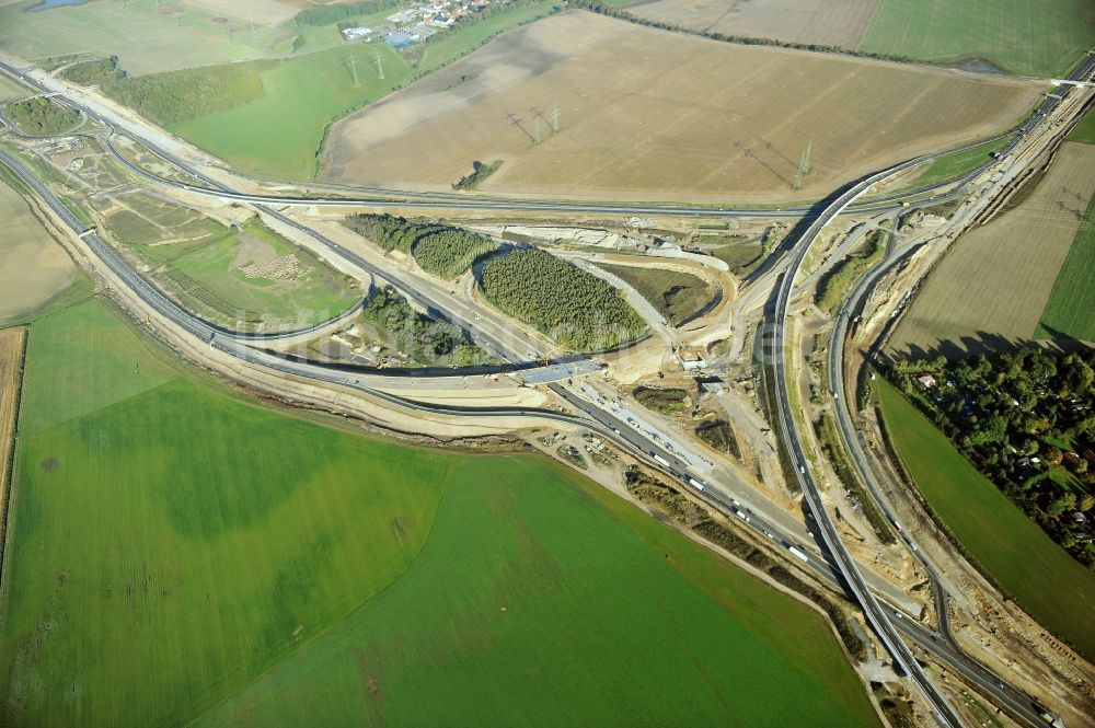 Luftbild Schwanebeck - Baustelle Autobahndreieck Schwanebeck bzw. Kreuz Barnim im Bundesland Brandenburg