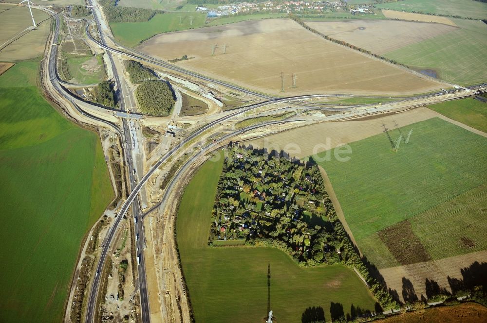 Luftaufnahme Schwanebeck - Baustelle Autobahndreieck Schwanebeck bzw. Kreuz Barnim im Bundesland Brandenburg