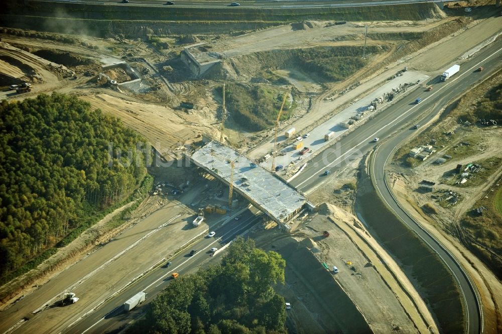 Schwanebeck von oben - Baustelle Autobahndreieck Schwanebeck bzw. Kreuz Barnim im Bundesland Brandenburg