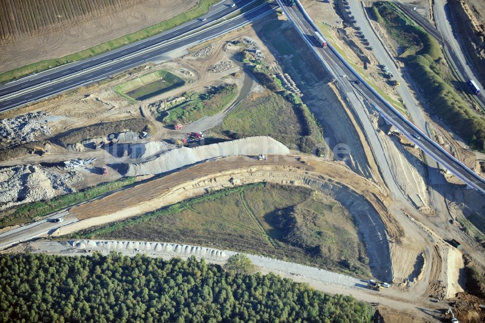 Schwanebeck von oben - Baustelle Autobahndreieck Schwanebeck bzw. Kreuz Barnim im Bundesland Brandenburg