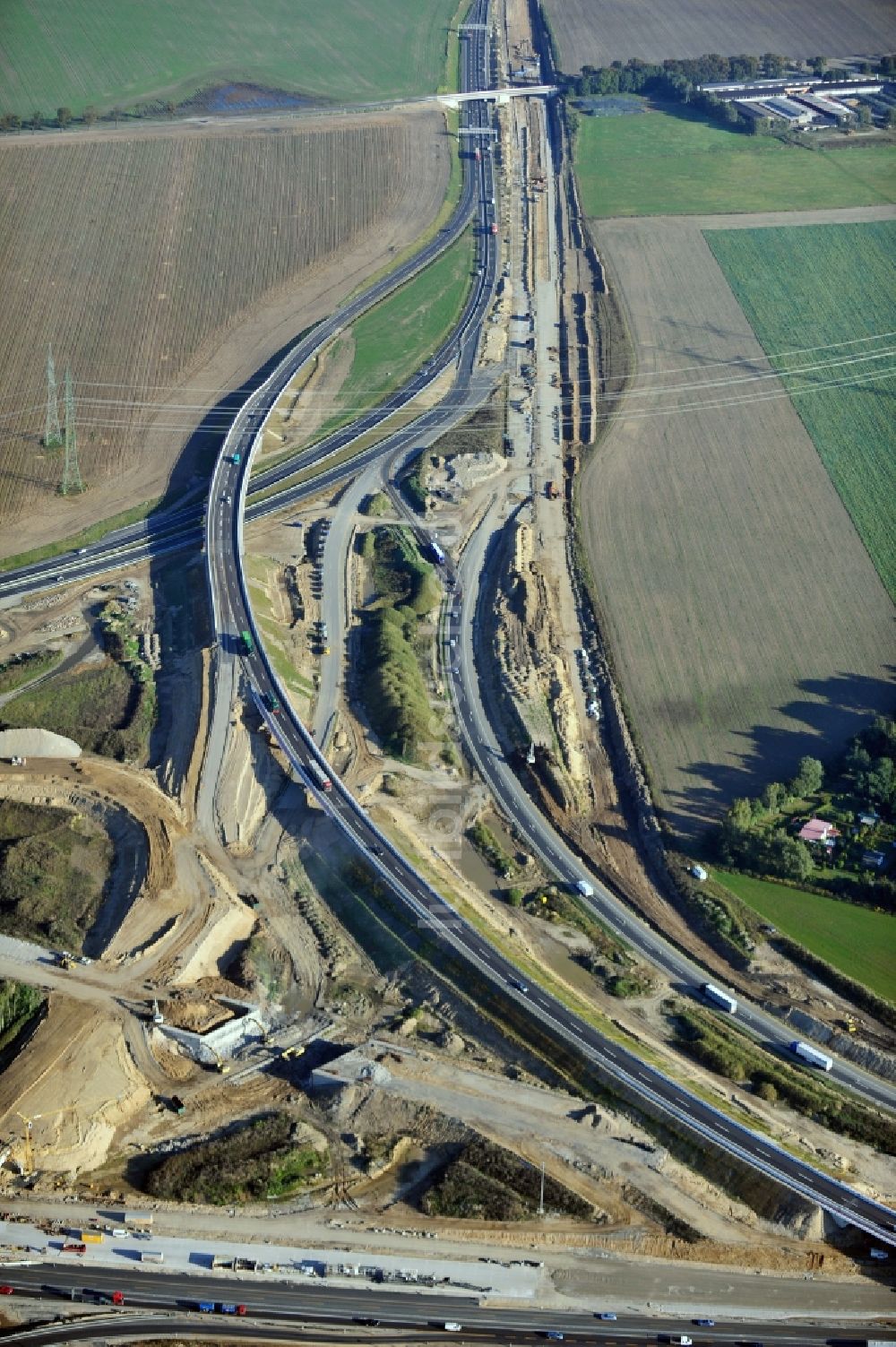 Luftbild Schwanebeck - Baustelle Autobahndreieck Schwanebeck bzw. Kreuz Barnim im Bundesland Brandenburg