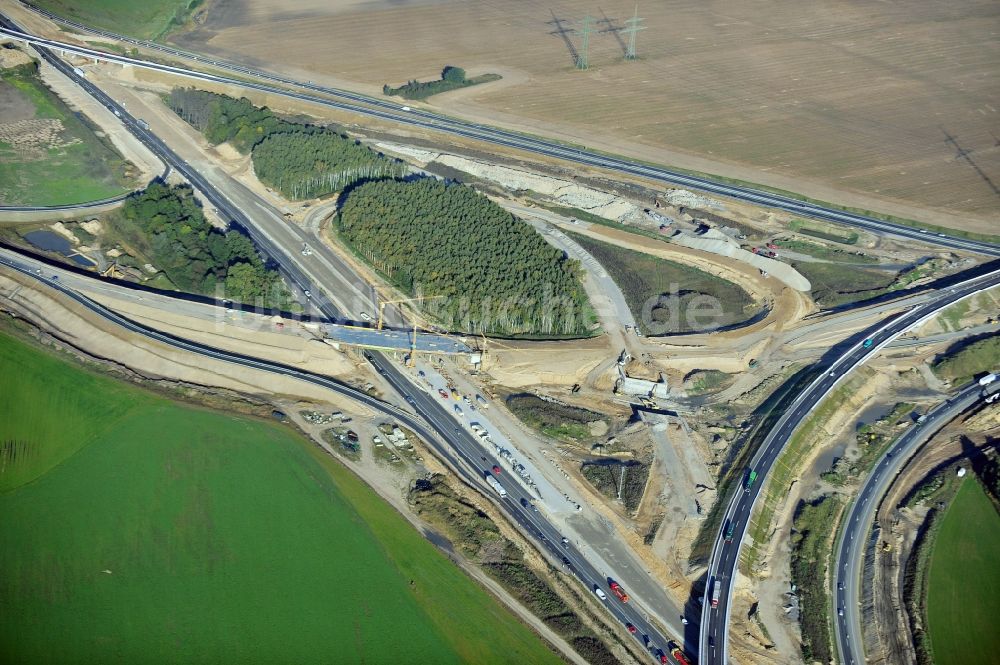 Luftbild Schwanebeck - Baustelle Autobahndreieck Schwanebeck bzw. Kreuz Barnim im Bundesland Brandenburg