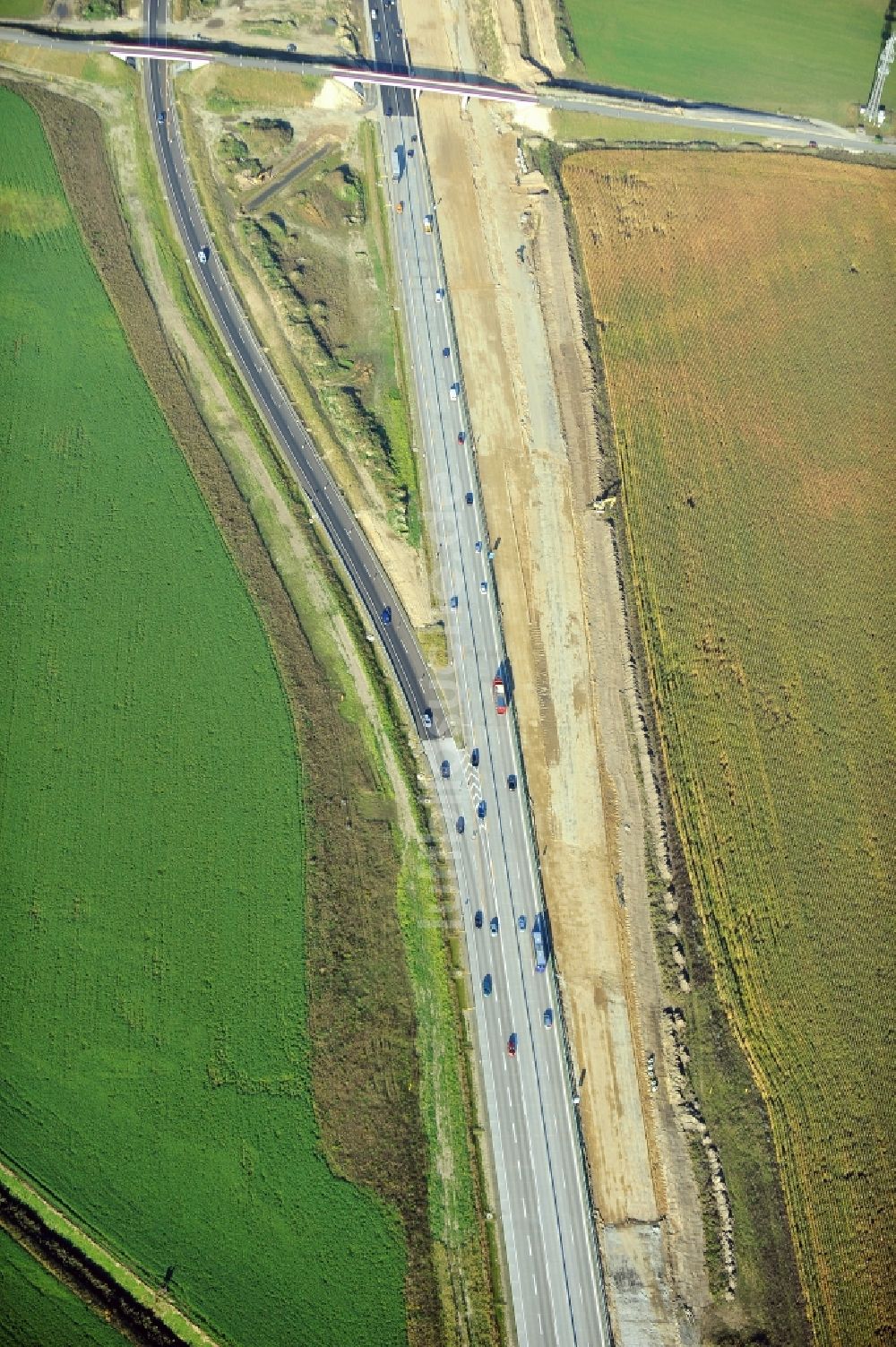 Schwanebeck von oben - Baustelle Autobahndreieck Schwanebeck bzw. Kreuz Barnim im Bundesland Brandenburg