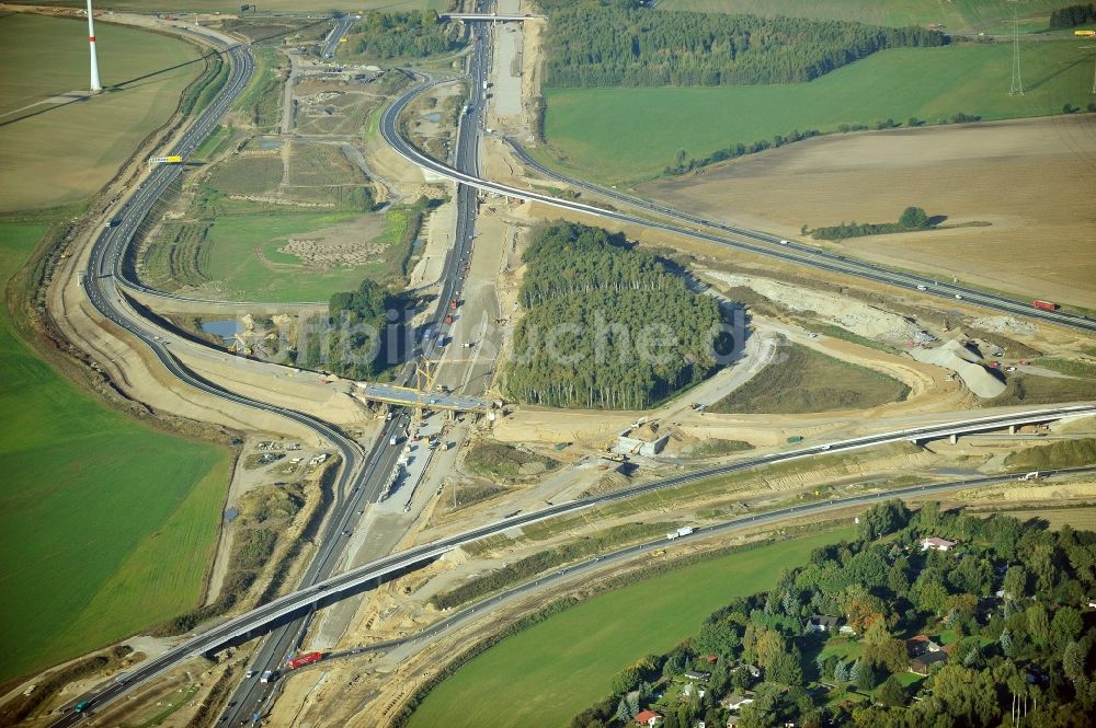 Luftbild Schwanebeck - Baustelle Autobahndreieck Schwanebeck bzw. Kreuz Barnim im Bundesland Brandenburg