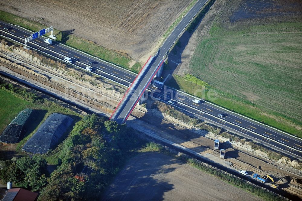 Luftbild Schwanebeck - Baustelle Autobahndreieck Schwanebeck bzw. Kreuz Barnim im Bundesland Brandenburg