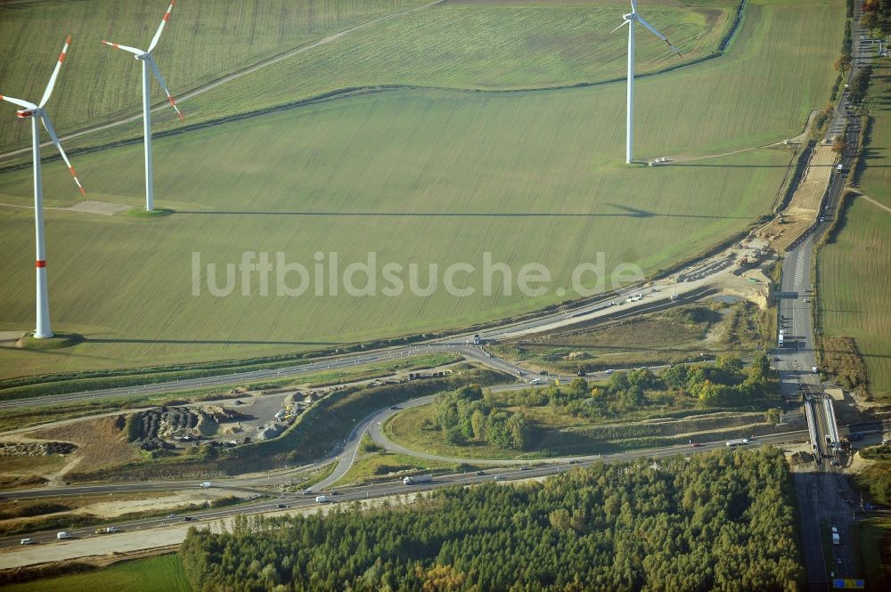 Schwanebeck aus der Vogelperspektive: Baustelle Autobahndreieck Schwanebeck bzw. Kreuz Barnim im Bundesland Brandenburg