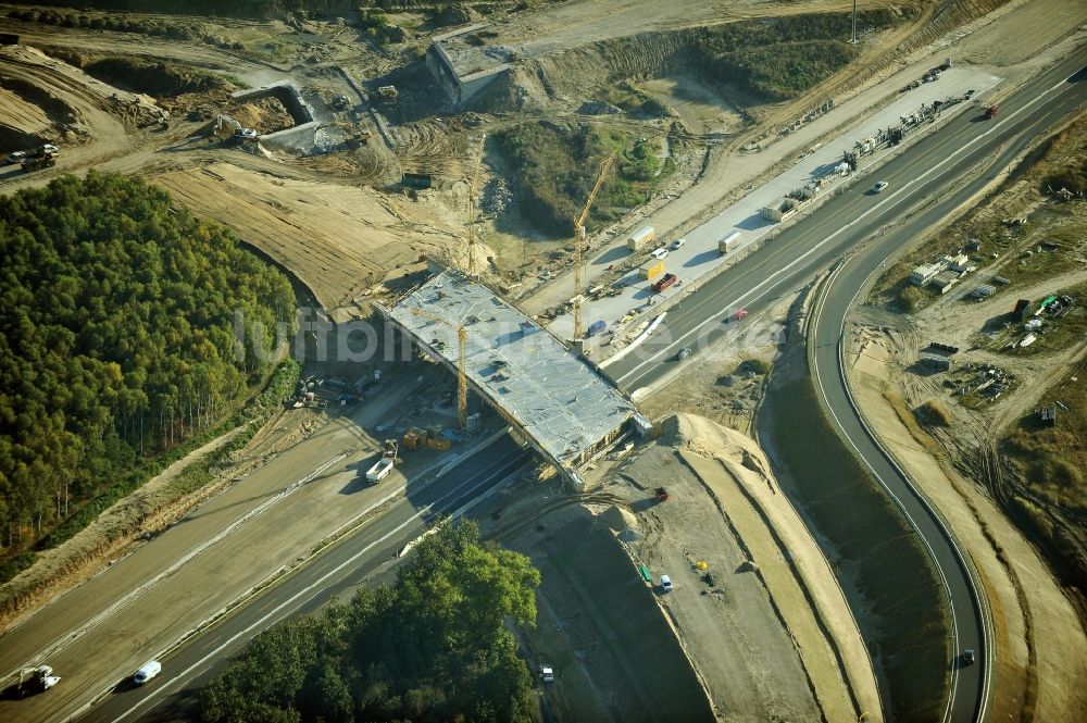 Luftbild Schwanebeck - Baustelle Autobahndreieck Schwanebeck bzw. Kreuz Barnim im Bundesland Brandenburg