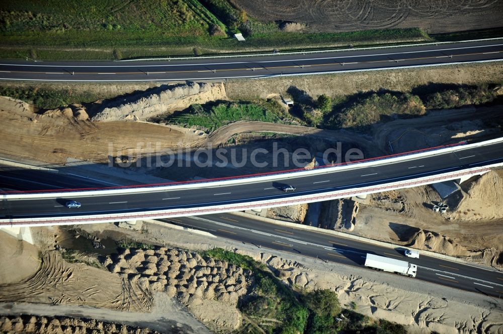 Schwanebeck von oben - Baustelle Autobahndreieck Schwanebeck bzw. Kreuz Barnim im Bundesland Brandenburg