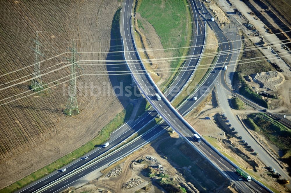 Schwanebeck aus der Vogelperspektive: Baustelle Autobahndreieck Schwanebeck bzw. Kreuz Barnim im Bundesland Brandenburg