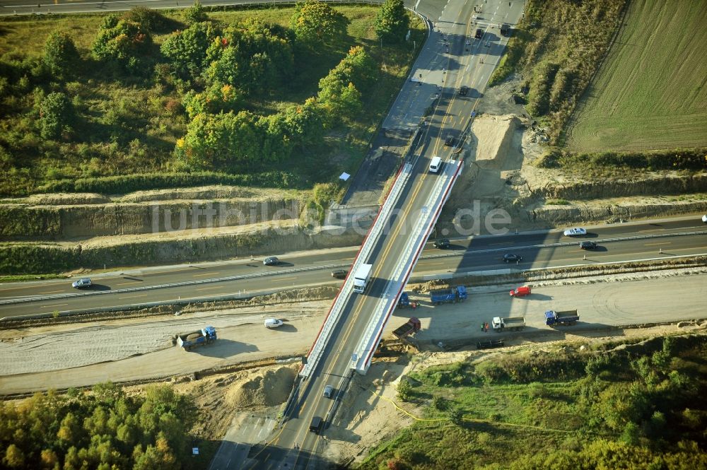 Luftbild Schwanebeck - Baustelle Autobahndreieck Schwanebeck bzw. Kreuz Barnim im Bundesland Brandenburg