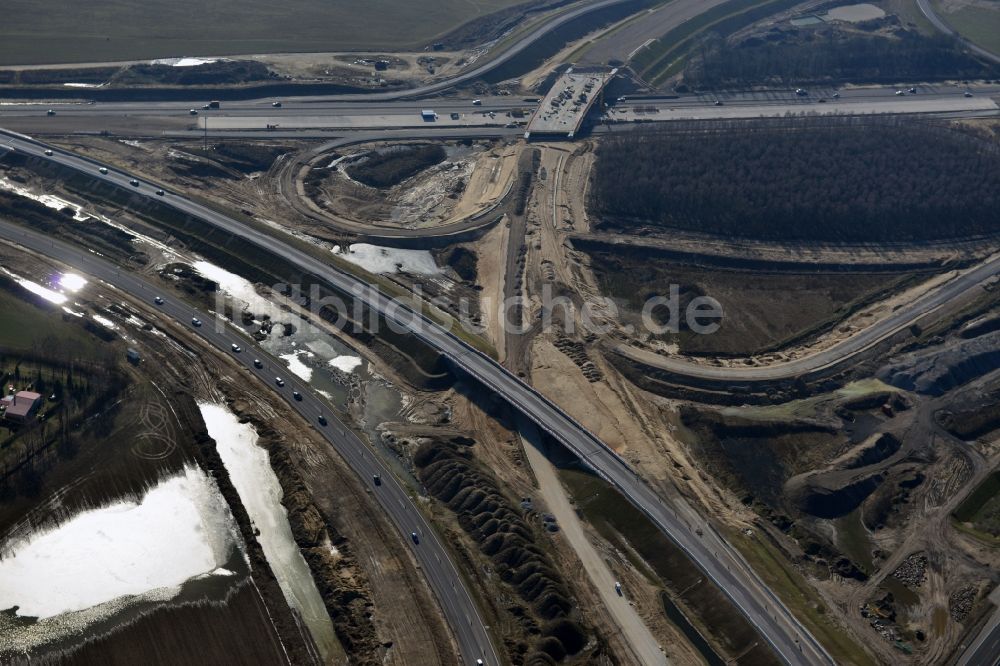 Luftbild Schwanebeck - Baustelle Autobahndreieck Schwanebeck bzw. Kreuz Barnim im Bundesland Brandenburg