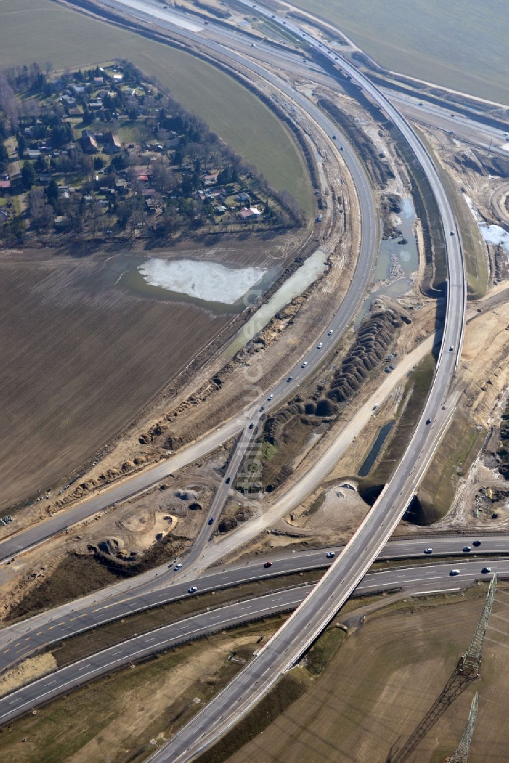 Luftbild Schwanebeck - Baustelle Autobahndreieck Schwanebeck bzw. Kreuz Barnim im Bundesland Brandenburg