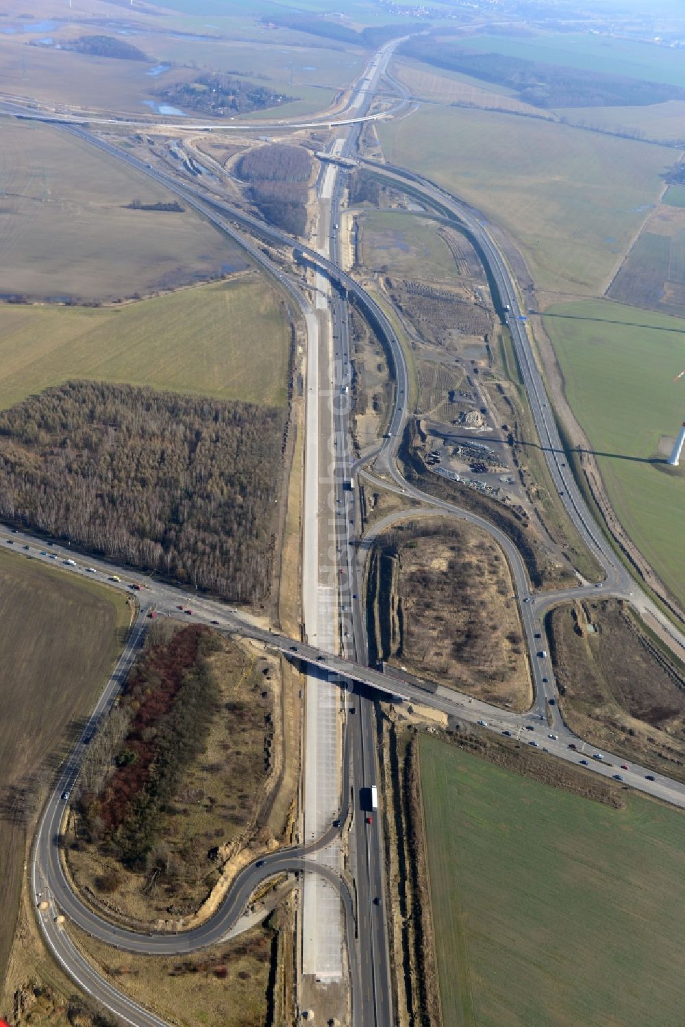 Luftaufnahme Schwanebeck - Baustelle Autobahndreieck Schwanebeck bzw. Kreuz Barnim im Bundesland Brandenburg