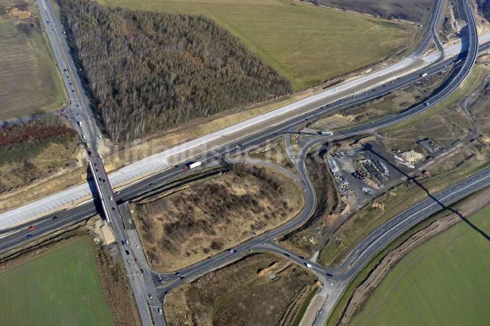 Luftbild Schwanebeck - Baustelle Autobahndreieck Schwanebeck bzw. Kreuz Barnim im Bundesland Brandenburg