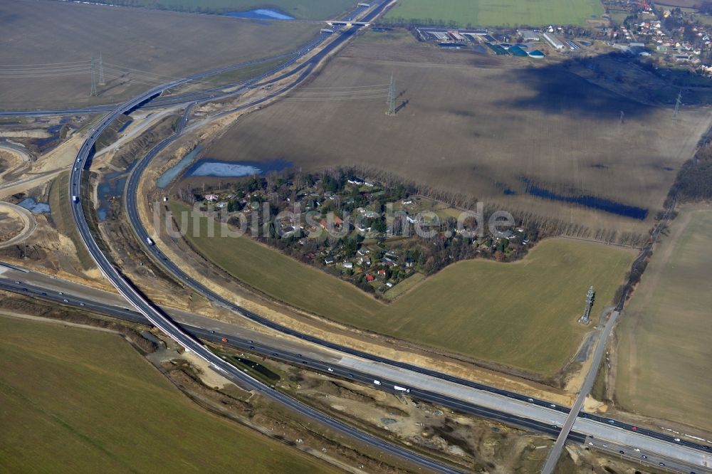 Schwanebeck aus der Vogelperspektive: Baustelle Autobahndreieck Schwanebeck bzw. Kreuz Barnim im Bundesland Brandenburg