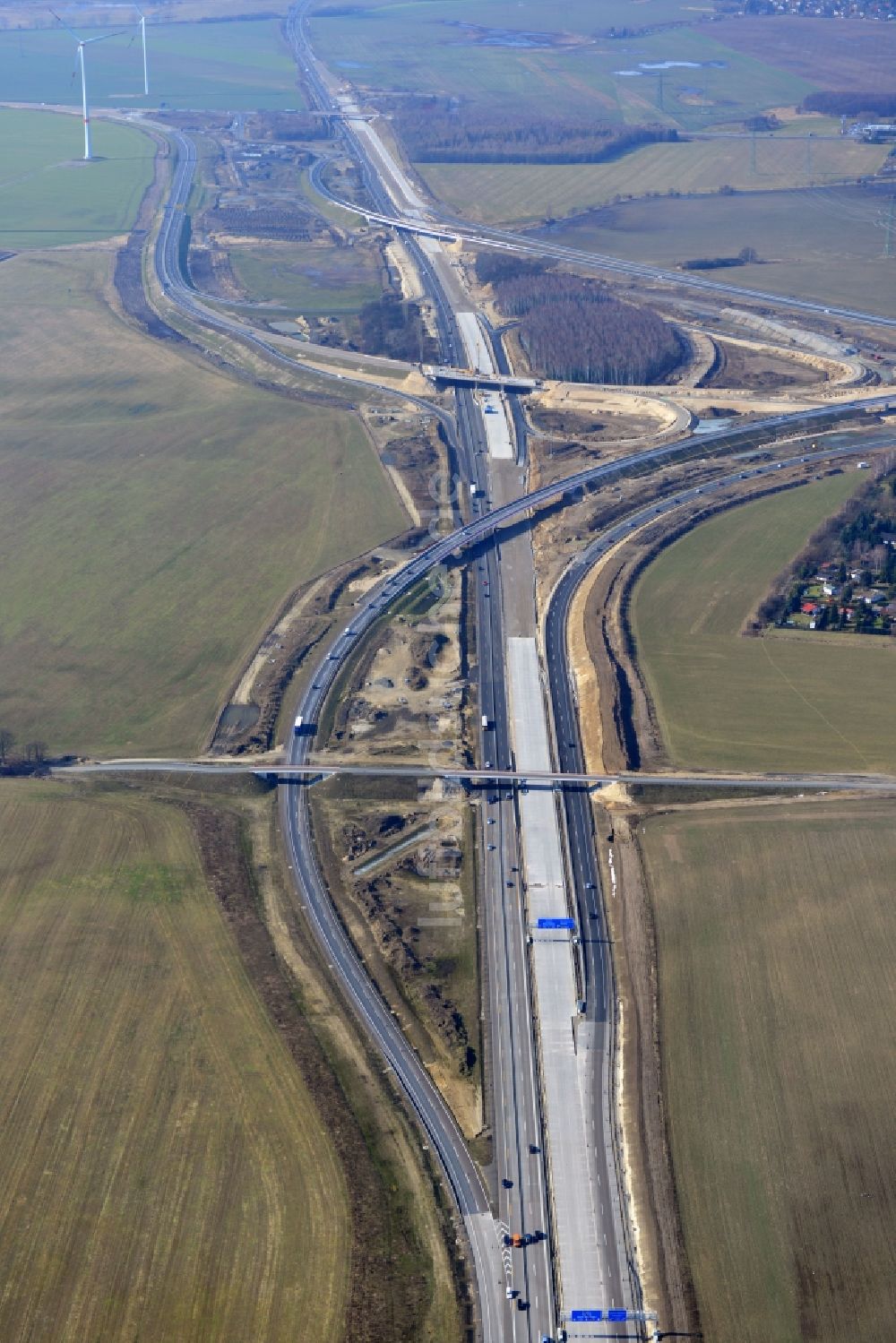 Luftaufnahme Schwanebeck - Baustelle Autobahndreieck Schwanebeck bzw. Kreuz Barnim im Bundesland Brandenburg