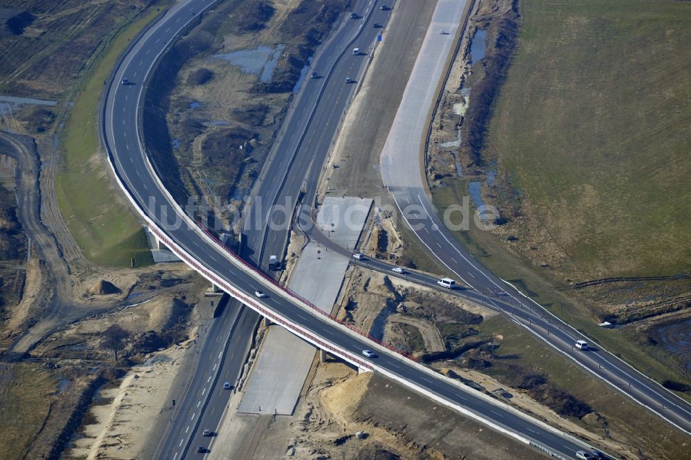 Luftaufnahme Schwanebeck - Baustelle Autobahndreieck Schwanebeck bzw. Kreuz Barnim im Bundesland Brandenburg