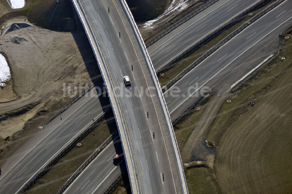 Schwanebeck von oben - Baustelle Autobahndreieck Schwanebeck bzw. Kreuz Barnim im Bundesland Brandenburg