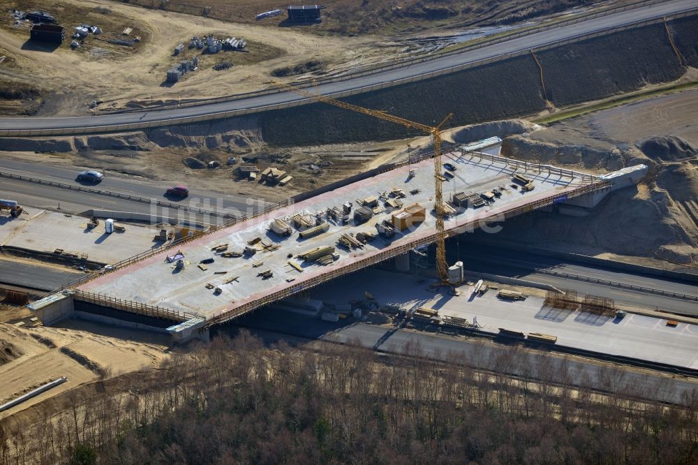 Schwanebeck aus der Vogelperspektive: Baustelle Autobahndreieck Schwanebeck bzw. Kreuz Barnim im Bundesland Brandenburg