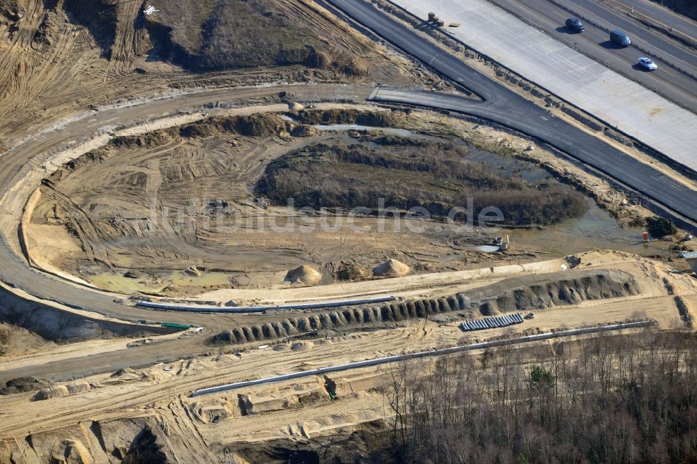 Luftaufnahme Schwanebeck - Baustelle Autobahndreieck Schwanebeck bzw. Kreuz Barnim im Bundesland Brandenburg