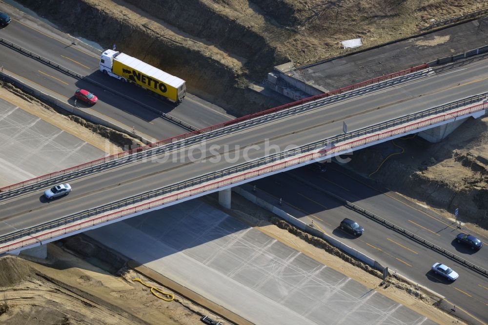 Schwanebeck von oben - Baustelle Autobahndreieck Schwanebeck bzw. Kreuz Barnim im Bundesland Brandenburg