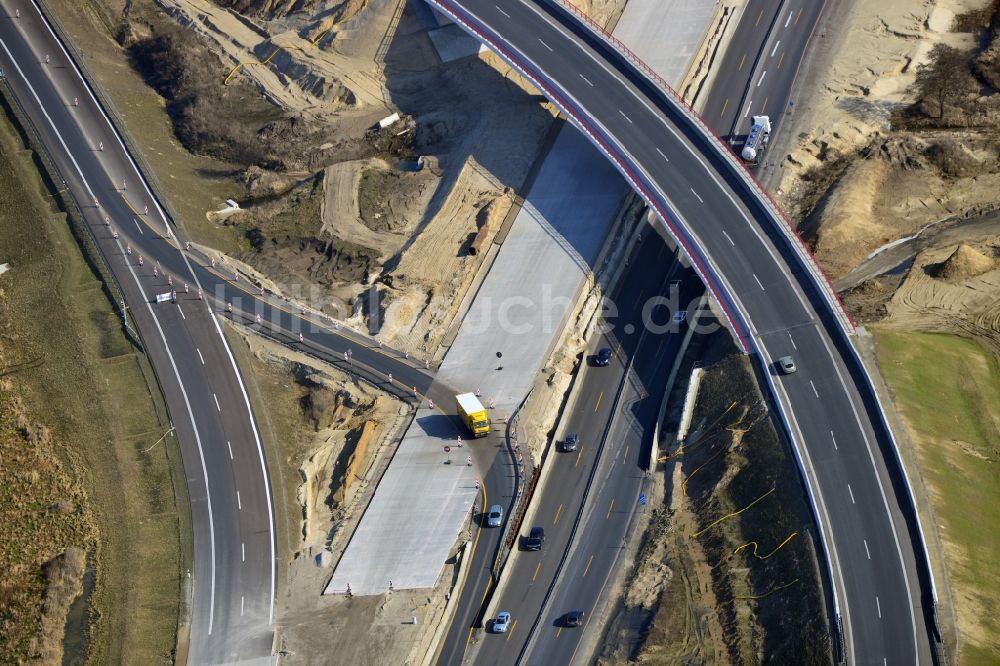 Schwanebeck von oben - Baustelle Autobahndreieck Schwanebeck bzw. Kreuz Barnim im Bundesland Brandenburg