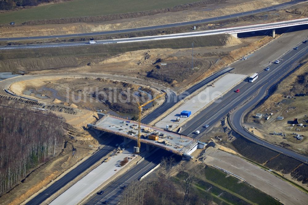 Schwanebeck aus der Vogelperspektive: Baustelle Autobahndreieck Schwanebeck bzw. Kreuz Barnim im Bundesland Brandenburg