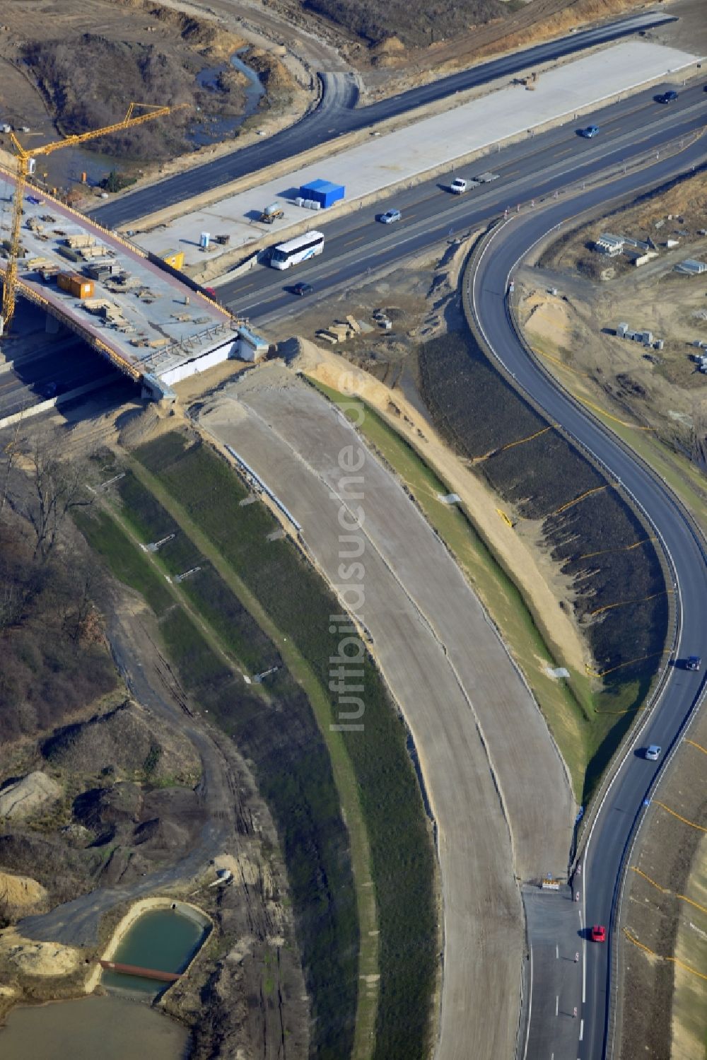 Luftbild Schwanebeck - Baustelle Autobahndreieck Schwanebeck bzw. Kreuz Barnim im Bundesland Brandenburg