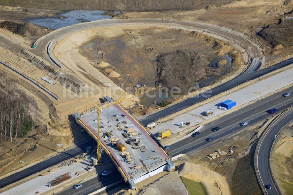 Schwanebeck von oben - Baustelle Autobahndreieck Schwanebeck bzw. Kreuz Barnim im Bundesland Brandenburg