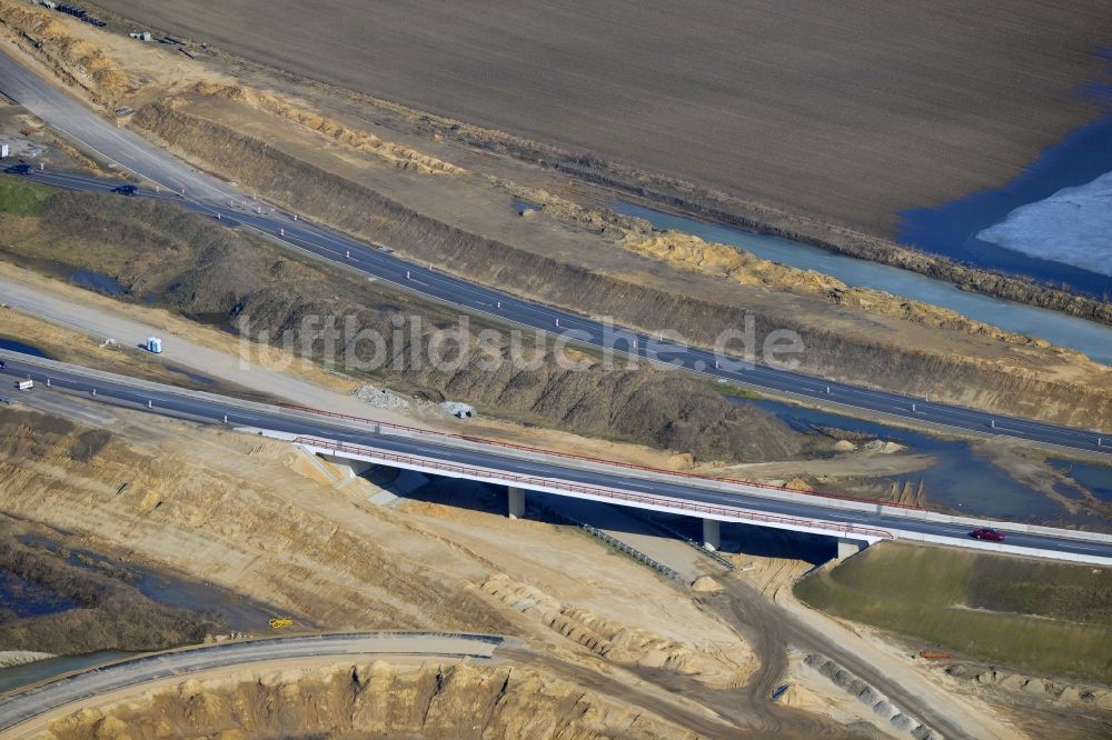 Schwanebeck aus der Vogelperspektive: Baustelle Autobahndreieck Schwanebeck bzw. Kreuz Barnim im Bundesland Brandenburg