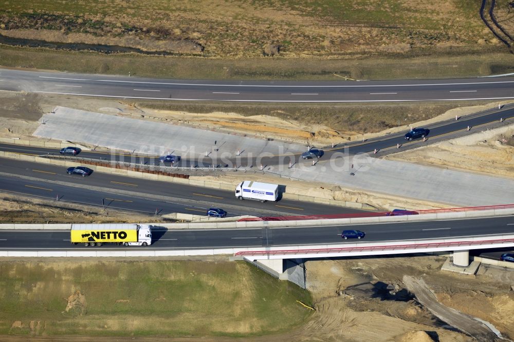 Luftbild Schwanebeck - Baustelle Autobahndreieck Schwanebeck bzw. Kreuz Barnim im Bundesland Brandenburg