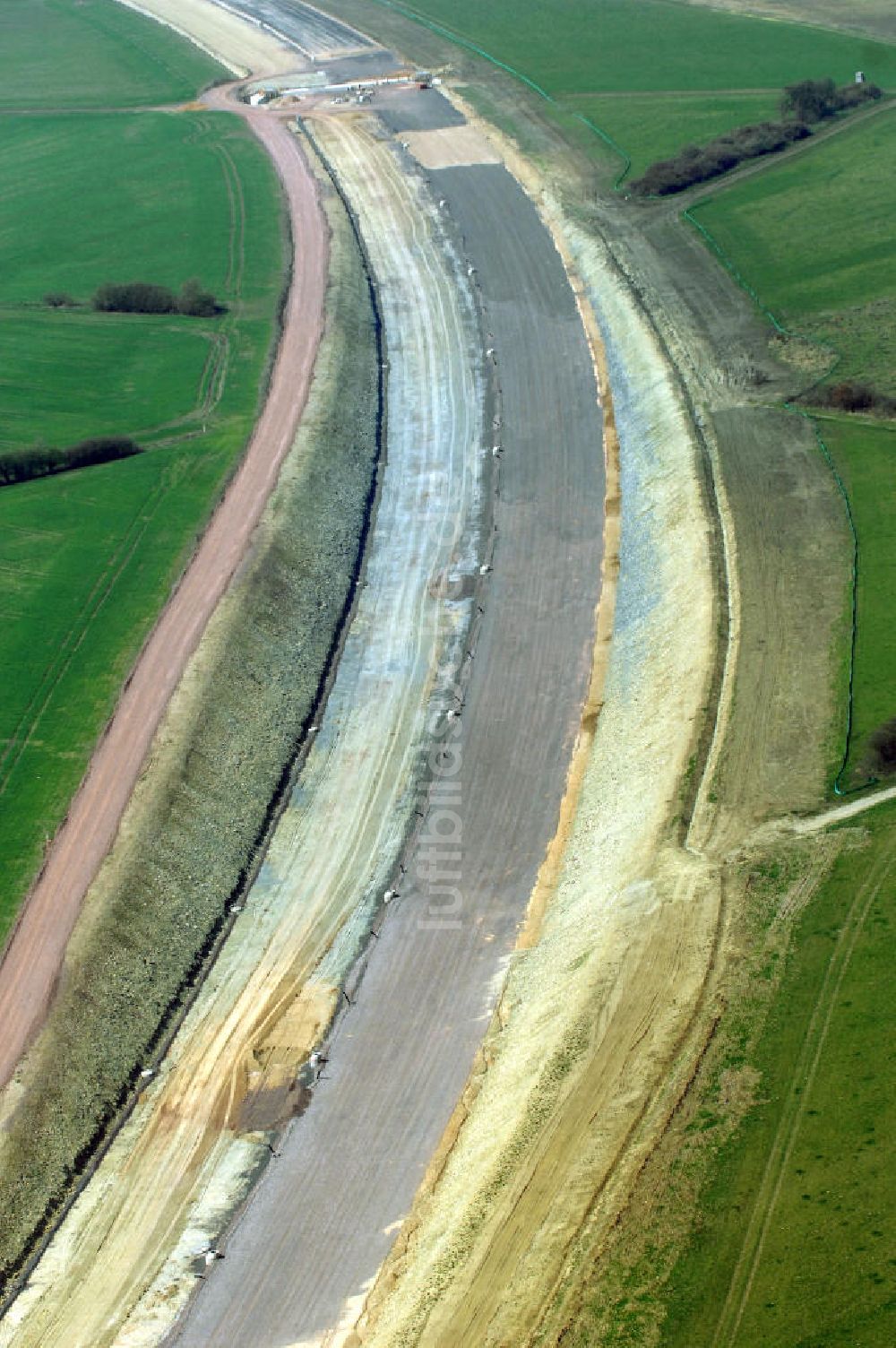 Luftaufnahme Ettenhausen - Baustelle A4 Autobahnverlauf bei Ettenhausen