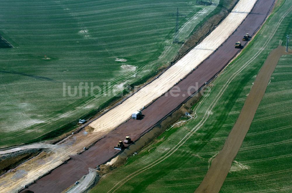 Hötzelsroda aus der Vogelperspektive: Baustelle A4 Autobahnverlauf bei Hötzelsroda