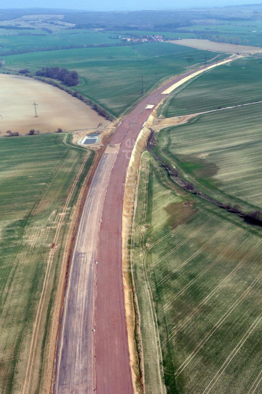 Luftbild Hötzelsroda - Baustelle A4 Autobahnverlauf bei Hötzelsroda