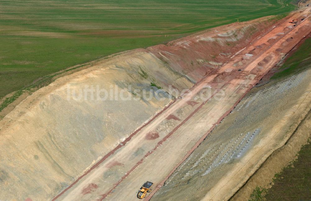 Luftaufnahme Madelungen - Baustelle A4 Autobahnverlauf südlich von Madelungen