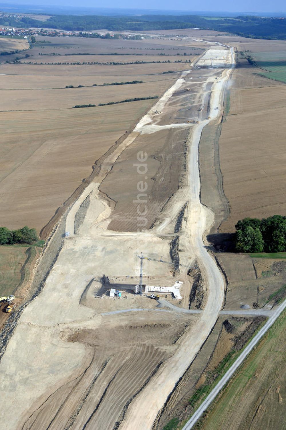 GÖTTERN von oben - Baustelle der Autobahnverlegung Europastrasse E40 A4 bei Jena