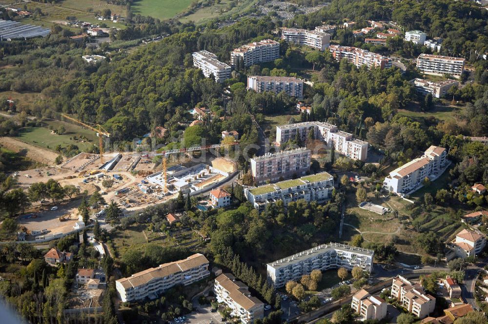 Luftaufnahme Cannes - Baustelle an der Avenue Maurice Chevallier in Cannes Frankreich