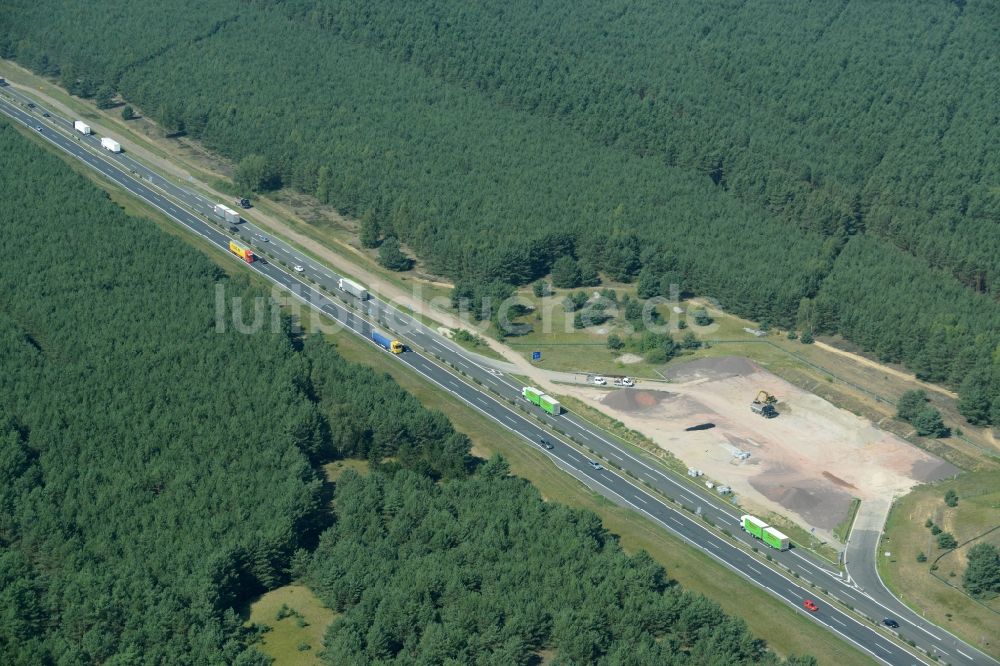 Luftbild Heidesee - Baustelle BAB A12 E30 in Heidesee im Bundesland Brandenburg