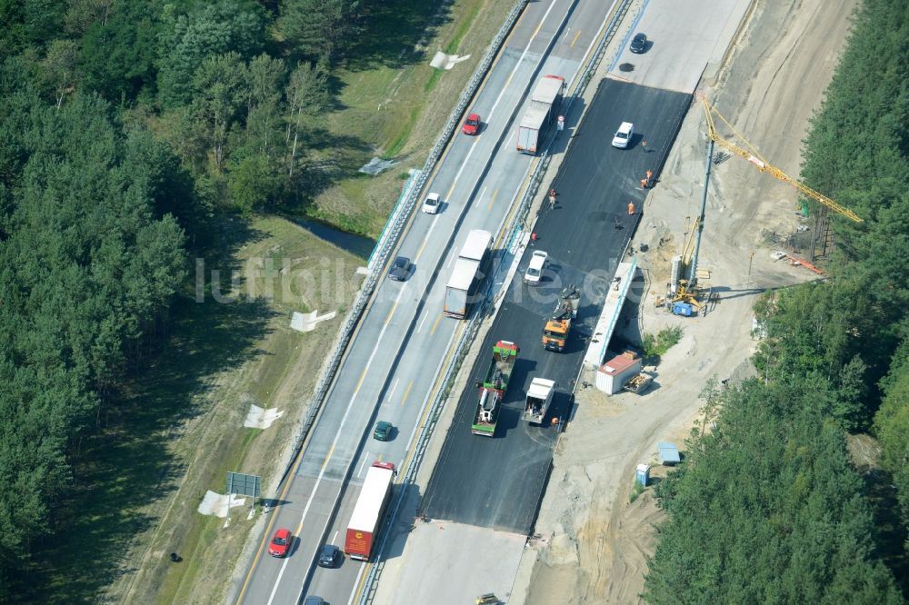 Luftbild Heidesee - Baustelle BAB A12 E30 in Heidesee im Bundesland Brandenburg