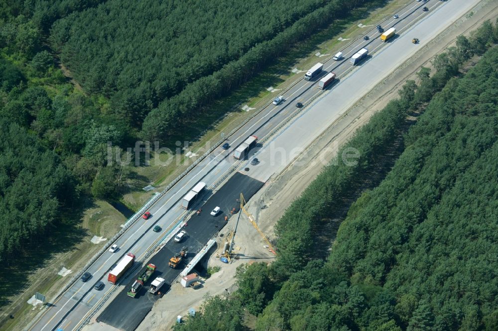 Luftaufnahme Heidesee - Baustelle BAB A12 E30 in Heidesee im Bundesland Brandenburg