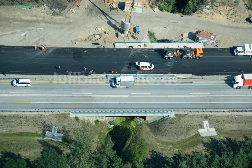 Luftbild Heidesee - Baustelle BAB A12 E30 in Heidesee im Bundesland Brandenburg