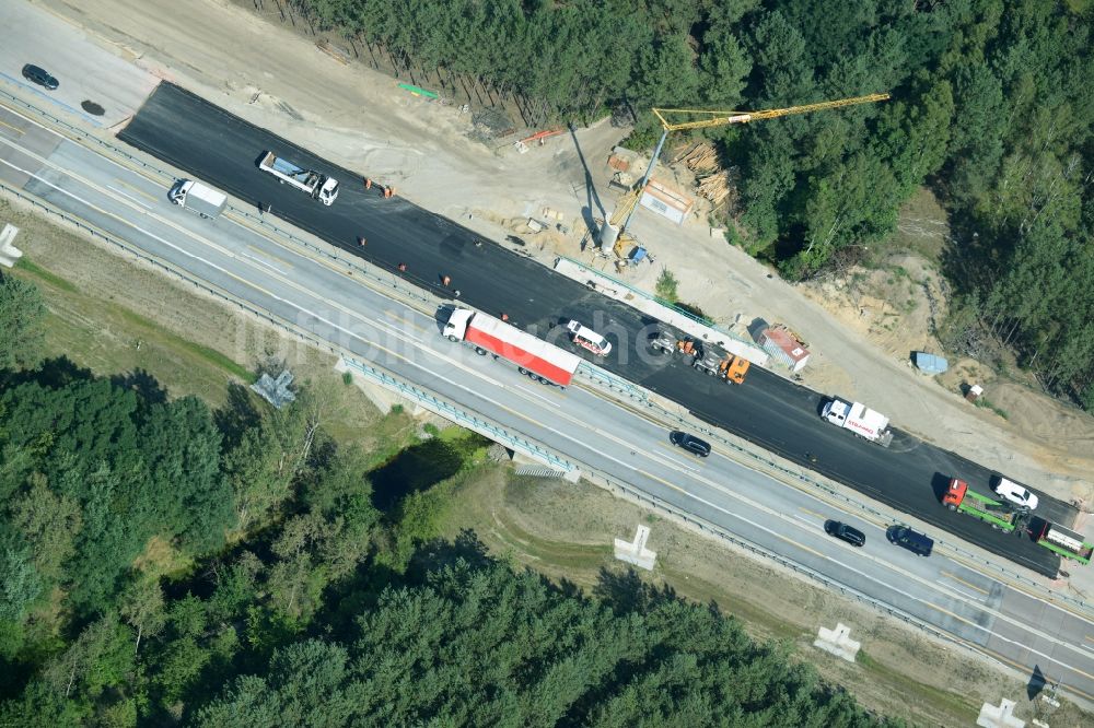 Luftaufnahme Heidesee - Baustelle BAB A12 E30 in Heidesee im Bundesland Brandenburg