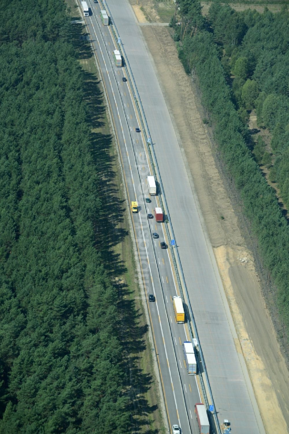 Luftbild Heidesee - Baustelle BAB A12 E30 in Heidesee im Bundesland Brandenburg