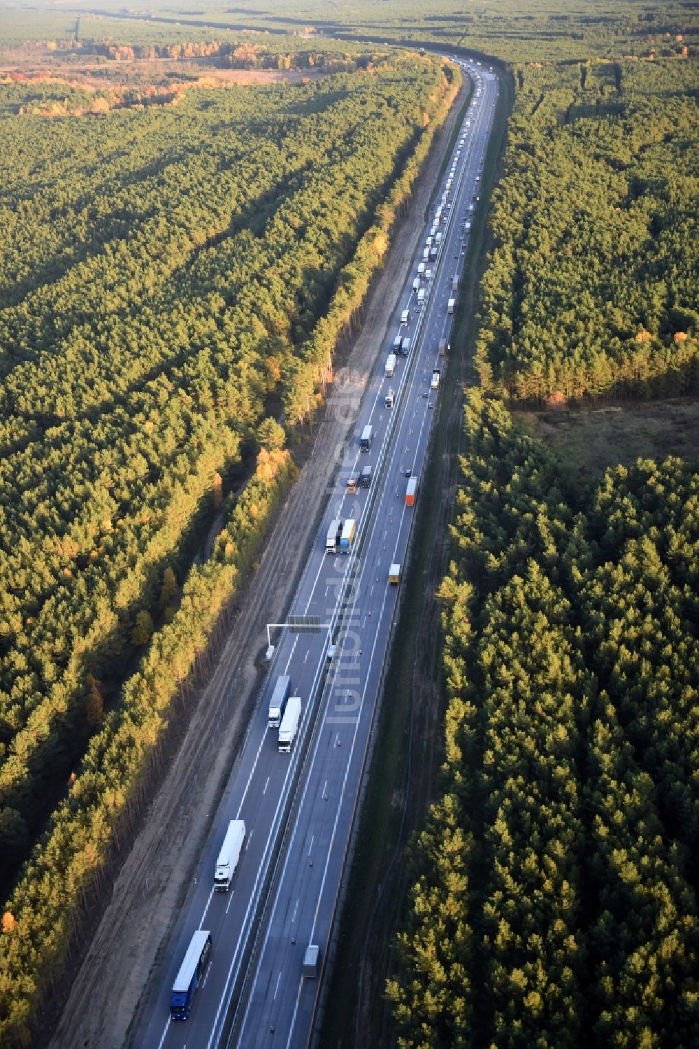 Luftbild Heidesee - Baustelle BAB A12 E30 in Heidesee im Bundesland Brandenburg