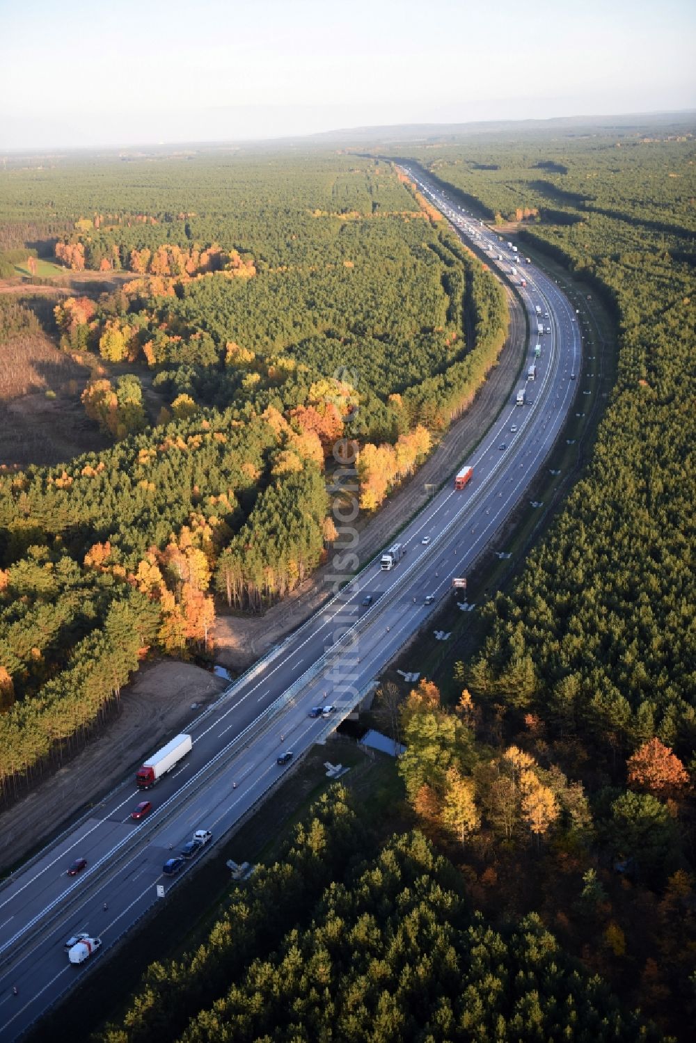 Luftbild Heidesee - Baustelle BAB A12 E30 in Heidesee im Bundesland Brandenburg